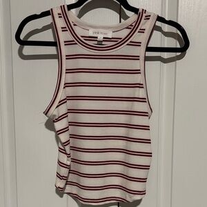 NWOT! Pink Rose Women's Tank Top - Burgundy and white Stripes